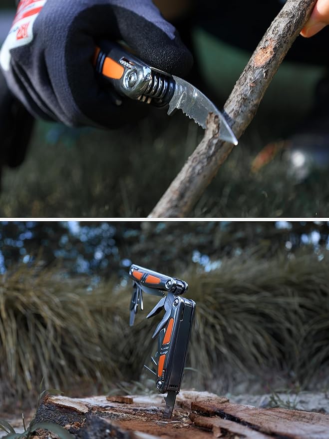 SMART JERRY 14-in-1 Multitool Pliers with Sheath | Self-Locking Foldable Multi Tool for DIY, Home, Garden, Camping | Stainless Steel EDC Pocket Knife | Gifts for Men, Dad, Husband