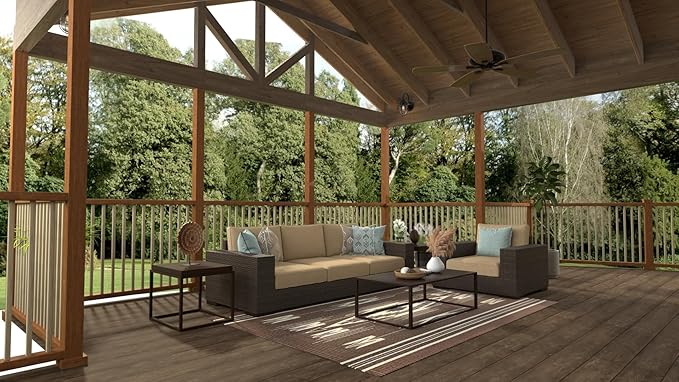 Mad Mats Traditional Outdoor Rug, Reversible Plastic Mat (5' x 8', Navajo - Brown)