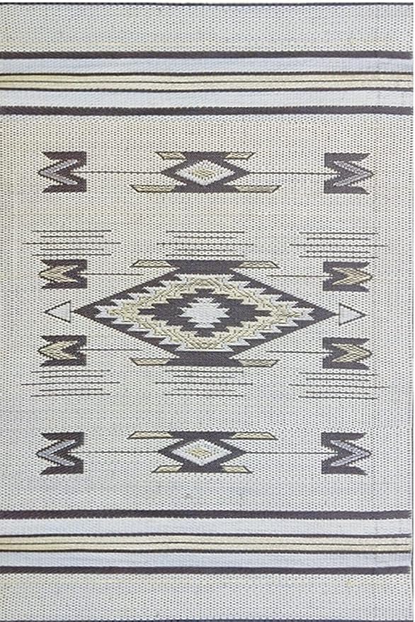 Mad Mats Traditional Outdoor Rug, Reversible Plastic Mat (5' x 8', Navajo - Brown)