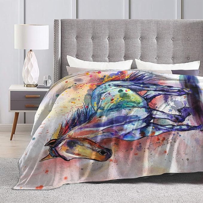 Horse Blanket Horse Gifts for Girls Boys Soft Throw Blanket Outdoor Couch Sofa Birthday Gifts for Women Men Kids