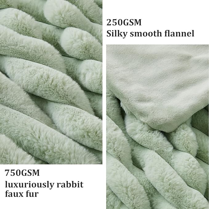 Faux Fur Twin Blanket for Couch, 1000 GSM Cozy Fuzzy Fluffy Soft Plush Thick Bubble Sherpa Blanket for Sofa Bedroom Living Room, Mothers Day Birthday Gifts for Women Home Decor