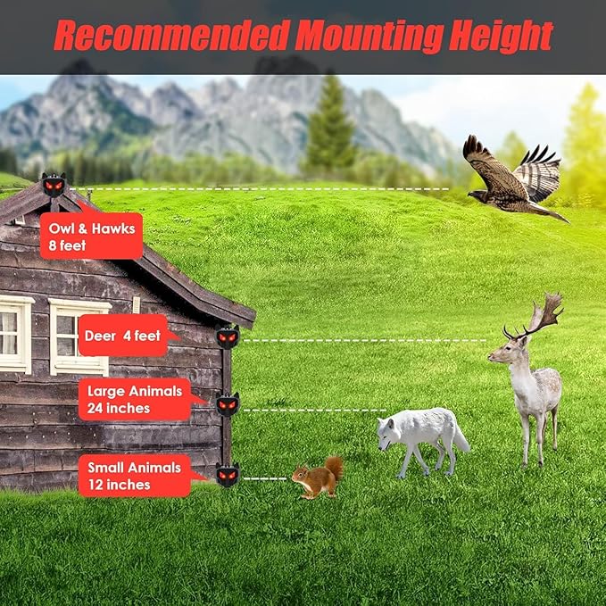 8 Pack Solar Nocturnal Animal Repeller Outdoor,Coyote Deterrent,Deer Repellent Devices,Predator Eyes Animal Deterrent Effective Guard Red Predator Lights for Chicken Coop Raccoon Skunk Fox Yard Farm