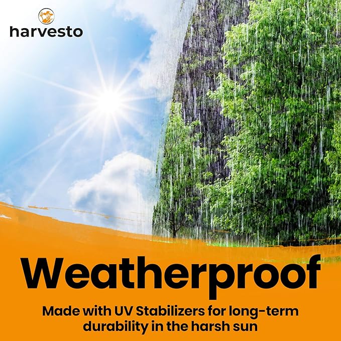 Harvesto Heavy Duty Bird Netting for Chicken Coops & Runs | Tree & Garden Netting Mesh 1-1/2" | Keep Hawks, Birds & Predators Away | Bird Netting for Blueberry Bushes, Vegetables & Fruit (25' x 25’)