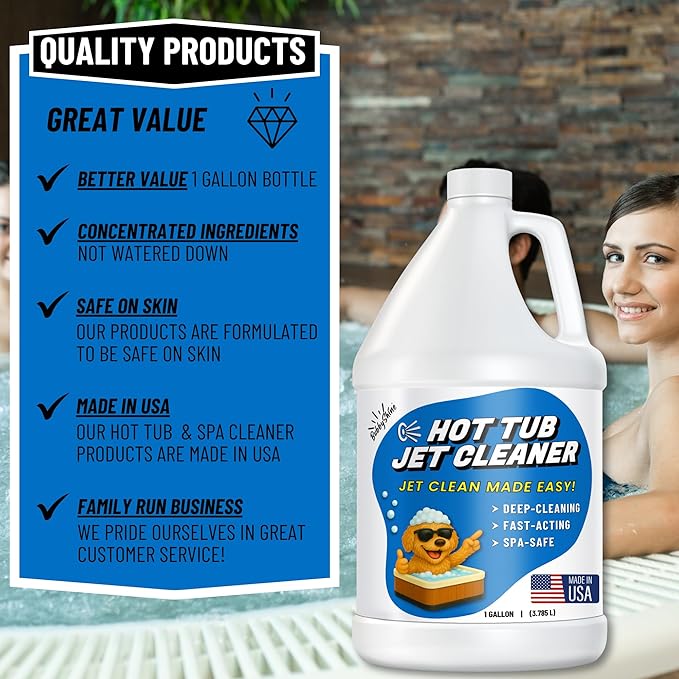 Hot Tub Jet Cleaner & Spa Line Flush – Deep Jet Line, Pipe & Plumbing Purge Removes Yuck & Buildup – Heavy Duty Hot Tub System Flush Cleaner for Jets & Lines – Made in USA – 1 Gallon