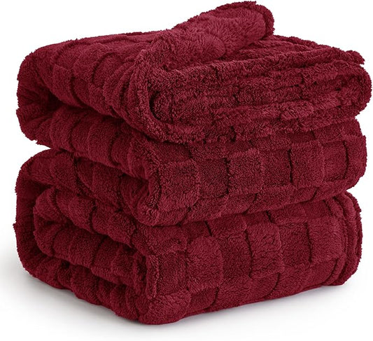 Bedsure GentleSoft Blankets Queen Size for Bed - Super Soft Cozy Blanket for Women Men Girls, Large Fuzzy Fleece Throw for Bedroom Decor, Red, 90x90 Inches