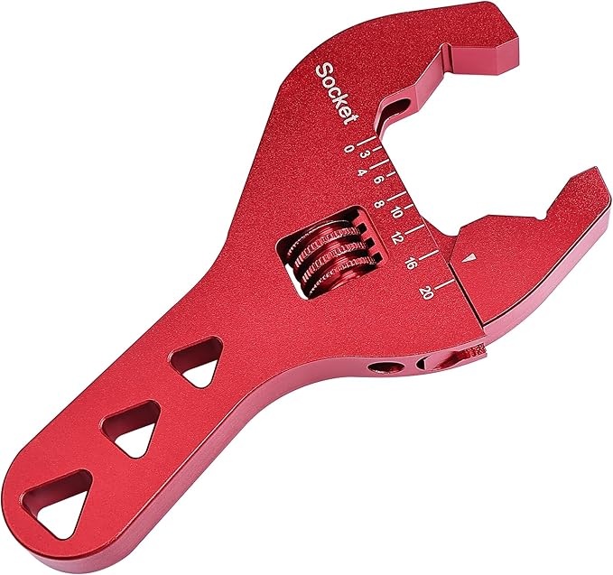 EVIL ENERGY AN Fitting Wrench, 3AN-20AN Adjustable AN Wrench Aluminum Hose Fitting Tool 6 Inch Red