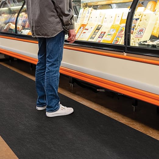 PIG Adhesive-Backed Floor Mat | Grippy Entrance Mat | Ultra-Duty | 3' W x 50' L | Black | GRP36201-BK
