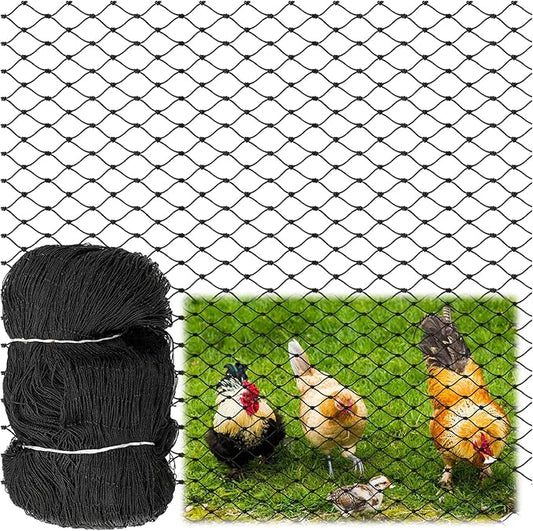 25 x 25 ft Aviary Bird Netting Commercial Grade Heavy Duty Knotted 2 inch Mesh for Chicken Netting Poultry Net Aviary Gamefowl Garden Blueberries Fruit Trees