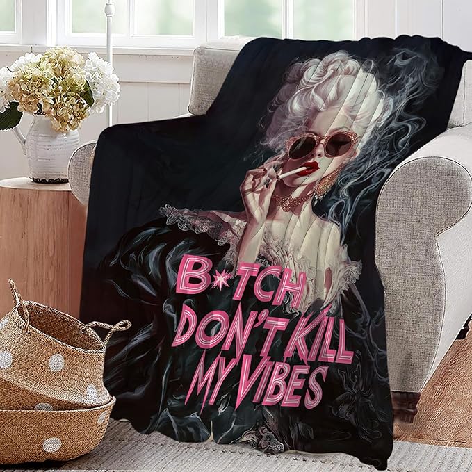 Vintage Woman Blanket Fashion Women Throw Blankets Gifts for Girls Boys Kids Soft Cozy Fleece Plush for Couch Sofa Bed 80"x60"