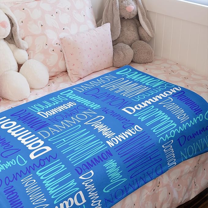 Personalized Name Blanket for Kids and Adult Customized Blanket for Boys Girls Baby Personalized Blanket and Throws Super Soft