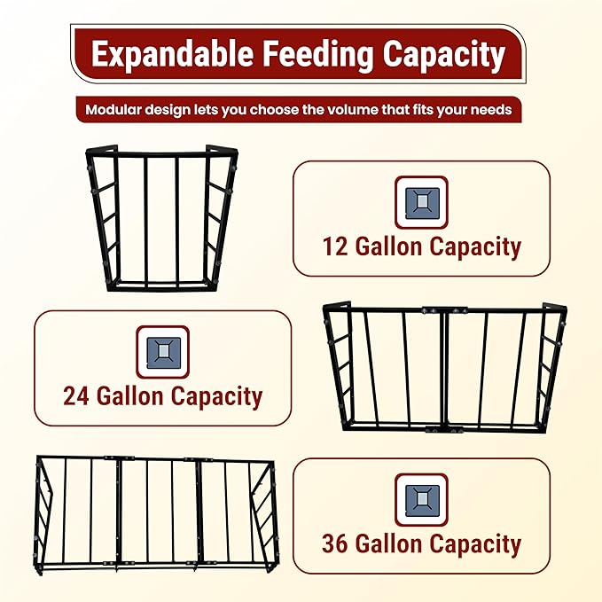 FEBTECH Hay Feeder Wall Mount - Hay Rack for Horses – Versatile 36 Gallon Capacity – Heavy-Duty Powder-Coated Steel Feeder for Goat & Sheep – Provide Barns & Farms Feeding Solutions…