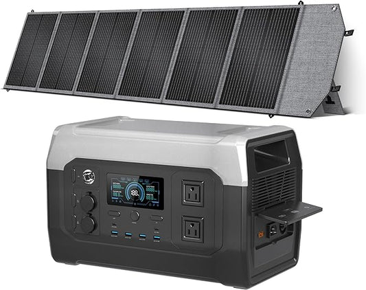 Portable Power Station with 200W Solar Panel,1024Wh LiFePO4 Battery, 1600W AC Outlets (2600W Surge),Solar Generator for Outdoor Camping Outages RV Travel Home Backup Power