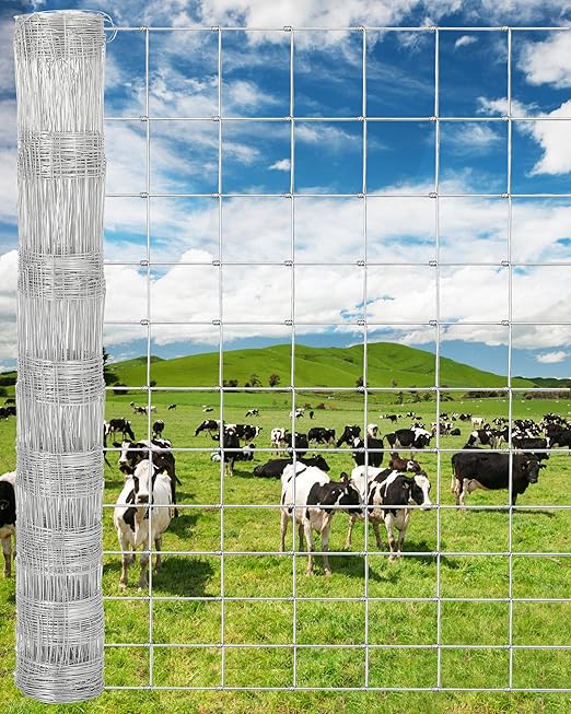 ACEKOOL Cattle Farm Fence, 6Ft x 164Ft Galvanized Wire Fencing for Cattle, Deer, Sheep, Goat, Livestock & Animals Protection, Fencing for Yard, Cattle Panel