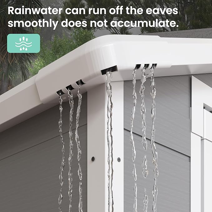 UDPATIO Outdoor Resin Storage Shed 6x4.5 FT, Plastic Garden Shed for Bike, Garbage Can, Tool, Outside Sheds with Lockable Door for Backyard, Patio, Lawn, Grey & White