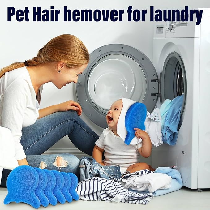 Pet Hair Remover for Laundry, Reusable Dog & Cat Hair Remover Tool, Effectively Removes Pet Hair, Lint and Dander from Bedding and Clothing, Suitable for Washing Machines, Dryers 6PCS