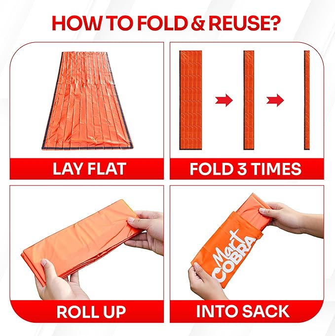 Emergency Sleeping Bag 3 Pack | for Survival Gear and Supplies Life Bivy Sack Waterproof Mylar Emergency Blankets for Survival Kit Car Camping Gear Hiking Tac Bivvy Go Bag Supplies Sleep Sacks Shelter