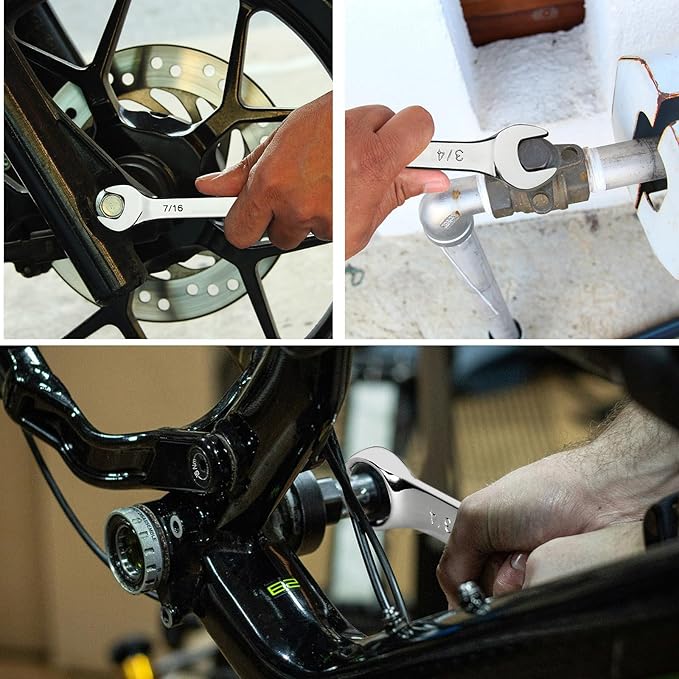 MAXPOWER 5/8 Inch Combination Wrench Set, Professional Open and Box End Spanners with Mirror Finish, Made with Forged and Heat-Treated Cr-V Steel, 12-Point Design