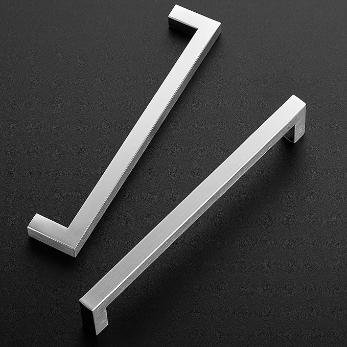 Ravinte 40 Pack 7-1/2 Inch Kitchen Square Cabinet Handles Satin Nickel Pulls Brushed Nickel Kitchen Cabinet Hardware Handles for Cupboard Drawer Pulls
