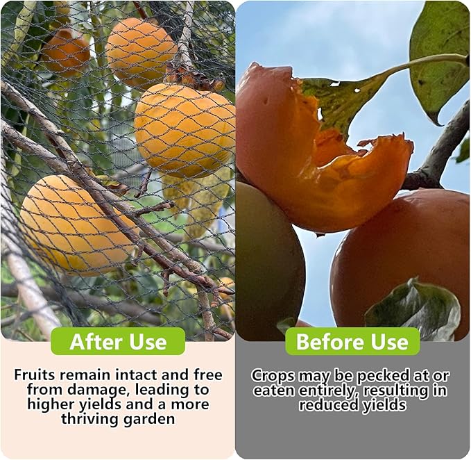 10x10ft Bird Netting for Chicken Coop Poultry Netting 1/2 inch Mesh Heavy Duty Chicken Coop Cover Netting Roof Hawk Proof Bird Netting for Garden Protection Fruit Tree Netting Against Squirrels Deer