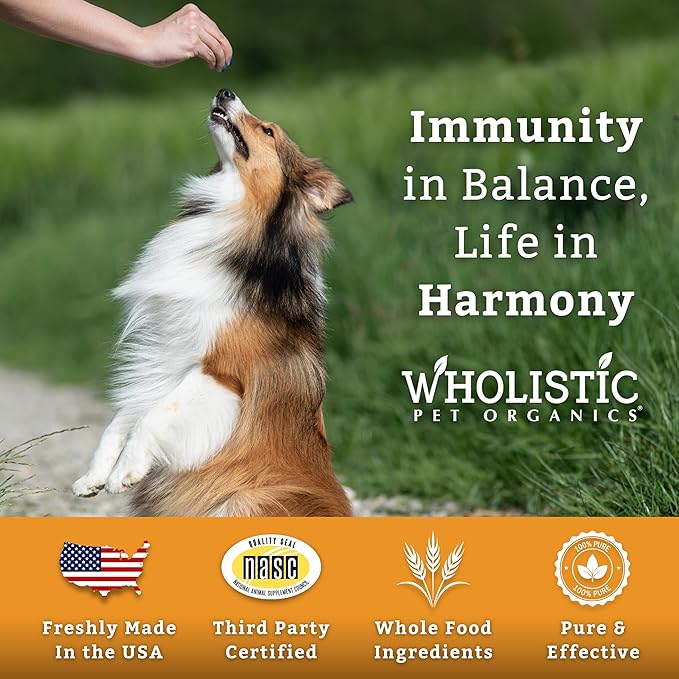 Wholistic Pet Organics Bovine Colostrum Powder - 1 Oz - Seasonal Dog Allergy Relief - Itch Relief for Dogs - Natural Anti Itch Supplement for Dogs - Made in USA - Alternative to Dog Allergy Chews
