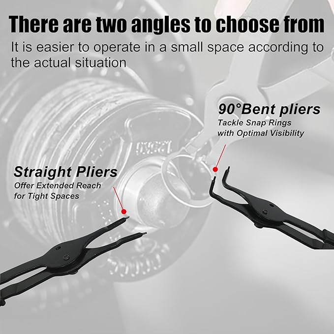 SGT 10 Pc Snap Ring Pliers Set,Heavy Duty Snap Ring and Circlip Removal Tool with Bent & Straight Pliers, Hook Pick,Internal & External Circlip Pliers Set with Storage Case & Gloves