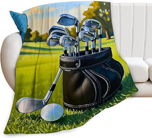 Golf Blanket for Boys Golfing Sport Throw Blanket Soft Cozy Fleece Fuzzy Stuffed Plush Flannel Gifts for Girls Women Kids Adults 40''x50''
