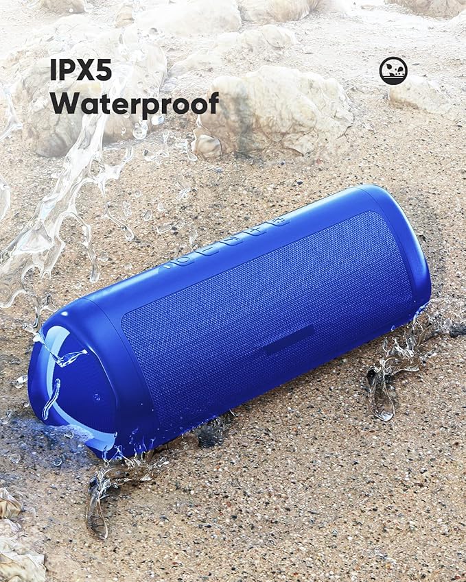 Bluetooth Speaker Gifts for Men: Portable Wireless, IPX5 Waterproof, White Elephant Gifts for Adults, Stocking Stuffers for Teens Boy Girl, Up to 20H Playtime, TWS Pair, for Home/Party/Outdoor (Blue)