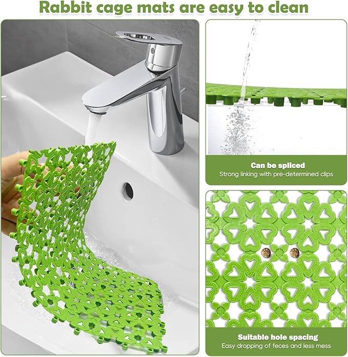 kathson 20PCS Rabbit Feet Pad Plastic Cage Mat Floor Mats Bunny Hole Leak Water Pads for Pet Cats Dogs Hamster Rat Chinchilla Guinea Pig and Other Small Animals