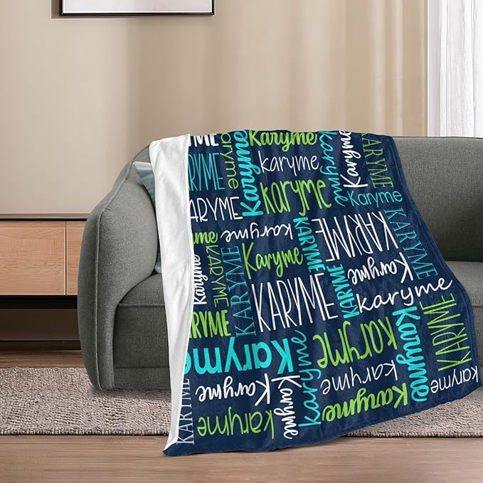 Personalized Name Blanket for Kids and Adult Customized Blanket for Boys Girls Baby Personalized Blanket and Throws