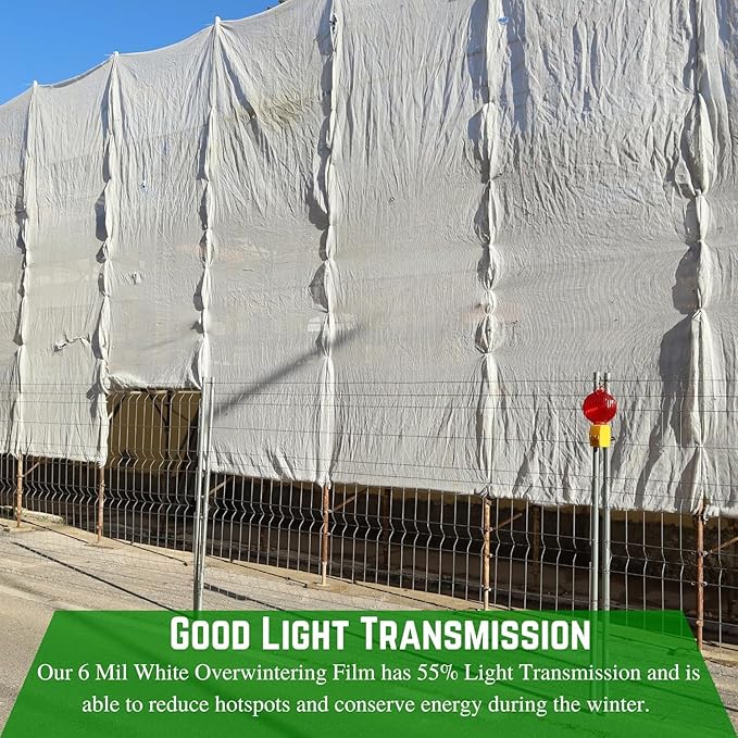 Farm Plastic Supply - Protective Clear Overwintering Plastic Film - Overwintering Film, 6 Mil Clear Plastic Film, Greenhouse Plastic, Durable Plastic Sheeting (4 Mil 4' x 100')