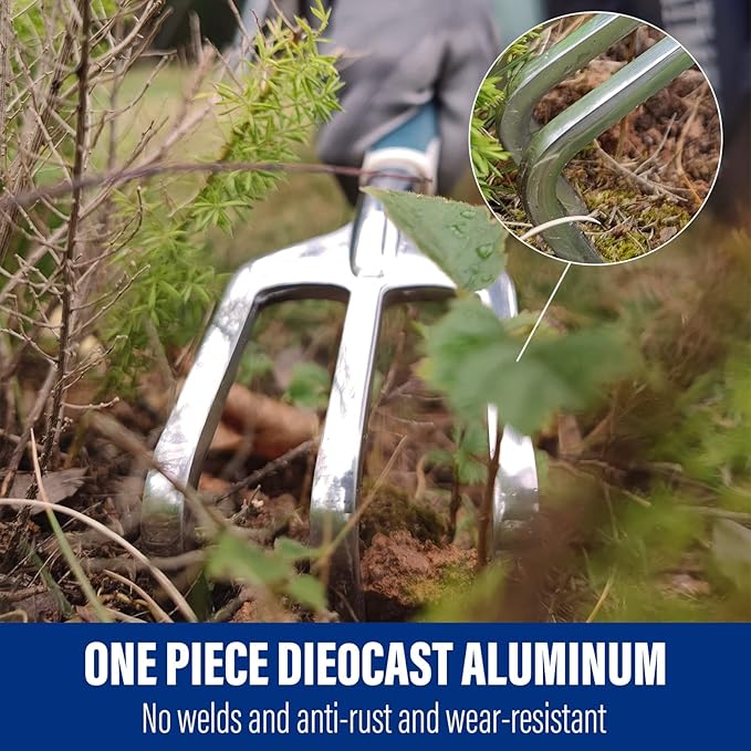 Aimerla Gardening Tools Set of 9 Heavy Duty Garden Tools with Non-Slip Rubber Grip with Large Garden Bag, Durable for Garden, Weeding, Gifts for Women,Men