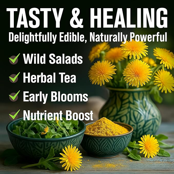 HOME GROWN Dandelion Seeds for Planting – 1200 Heirloom Medicinal Herb Seeds Grow Edible Leaves and Flowers for Remedies or Wildlife (Taraxacum officinale)