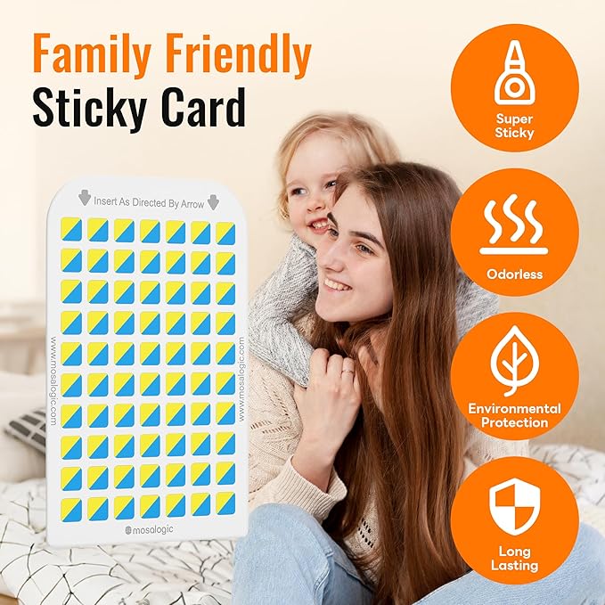Mosalogic Sticky Card Plug Refill Replacement Glue Cards for Flying Insect Trap Indoor-10pack (No Device)