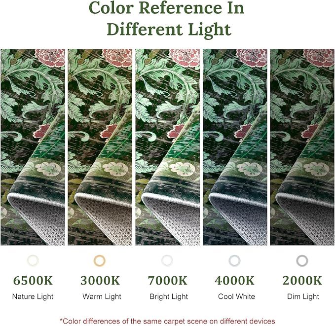 AMTOVO 8x10 Washable Area Rugs for Living Room, Non-Slip Large Soft Boho Floral Vintage Accent Print Carpet for Bedroom Dorm Dining Room Farmhouse Nursery Playroom Home Office, Dark Green