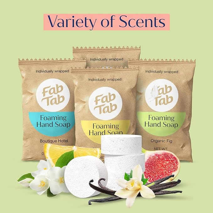 Fab Tab Guilt-free Cleaning - Hand Soap Refill Tablets - 12 Tablets Makes 12 x11.9 fl oz Bottles - Plant-based - Variety Scents- FabTab Hand Soap (Bottles Not Included)