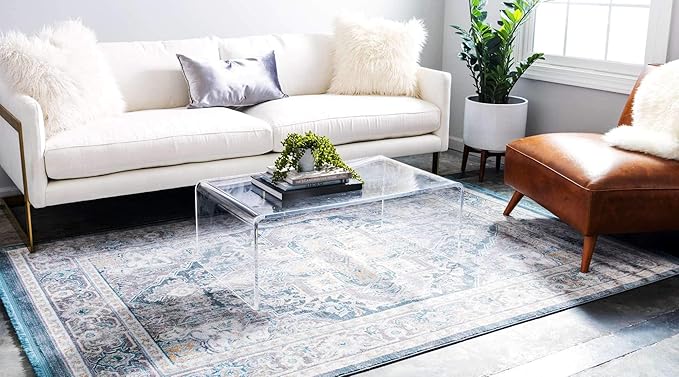 Unique Loom Baracoa Collection Area Rug - Prado (2' 2" x 3' 1" Rectangle, Gray/ Blue)