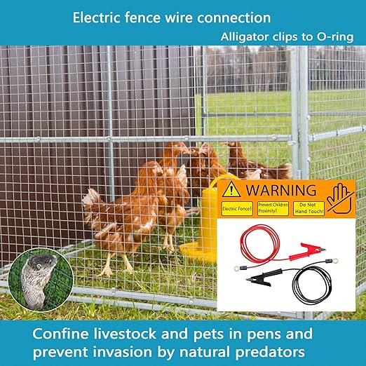 Electric Fence Wire Connectors Jumper Leads Cable,3.28 ft Electric Fence Wire Connect, for Electric Fence Charger Electric Fence Tester etc.(TH 12A 1m)