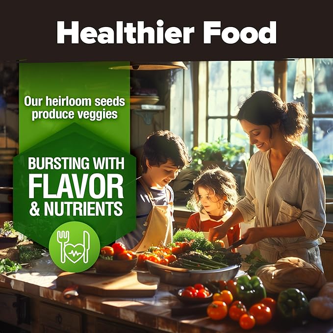 HOME GROWN Premium USA-Grown Vegetable Seeds - 10 Variety Pack with 2,000+ Non-GMO Heirloom Seeds for Planting - Garden Vegetable Seeds for Indoor & Outdoor Planting - Survival Seed Vault Kit