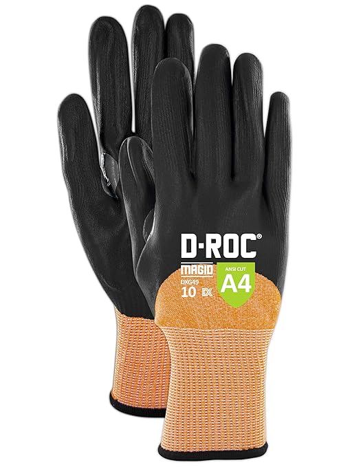 MAGID D-ROC ANSI A4 Oil & Liquid Absorbing TriTek Work Gloves, 24 Pairs, Size 11/2XL (DXG49)