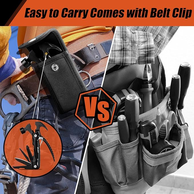 Dusor Gifts for Men 12 in 1 Hammer Multitool, Stocking Stuffers for Men, White Elephant Gifts for Adults, Gift for Dad Who Have Everything, Mens Gift for Christmas, Cool Gadgets for Boyfriend Husband