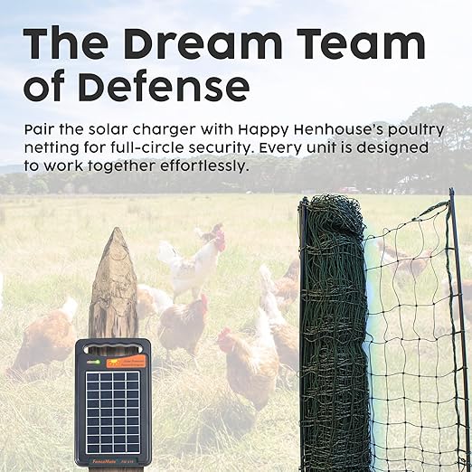 Solar Electric Fence Charger - Sun-Powered Energizer with Battery Backup, Portable & Weatherproof Protection for Poultry, Backyard & Gardens - Sleep Sound Knowing Your Coop is Safe