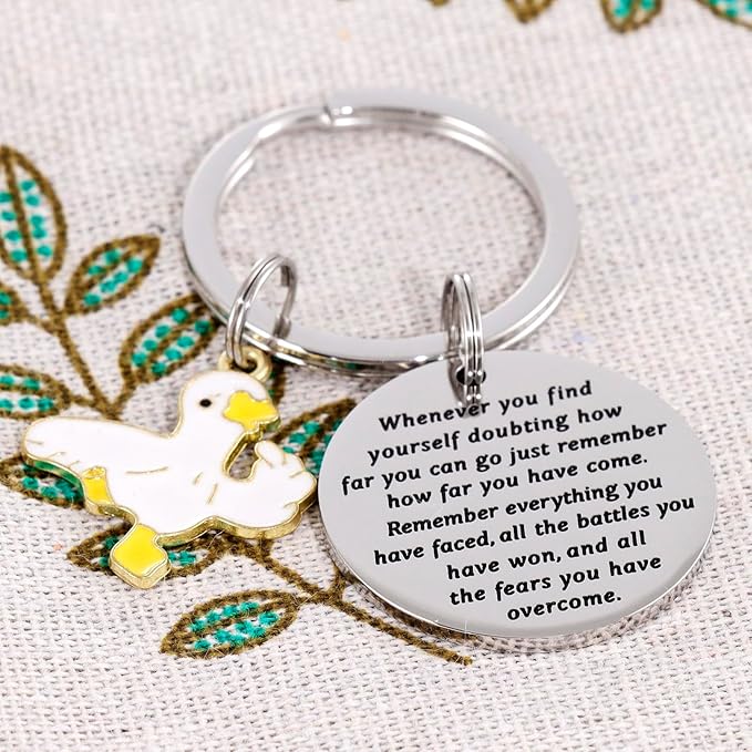 Duck Birthday Gifts for Women Men Ducks Lovers Themed Jewelry Lucky Yellow Duck Key Chain