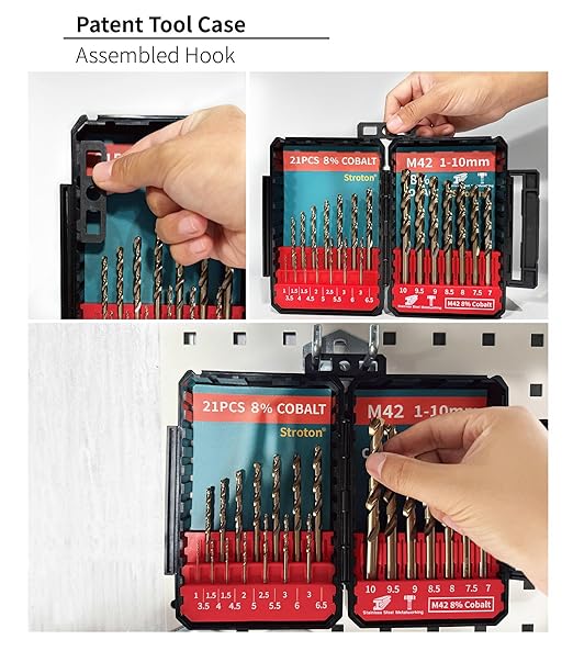 Metric M42 8% Cobalt Drill Bits Set for Stainless Steel and Hardened Steel (1-10mm/21PCS)