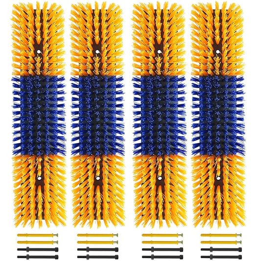 Livestock Scratch Brush With 16 Screws，Animal Back Scratching Brush for Cow,Cattle,Sheep, Horses,Pigs，Massage Grooming Tool(Yellow, 4pcs)