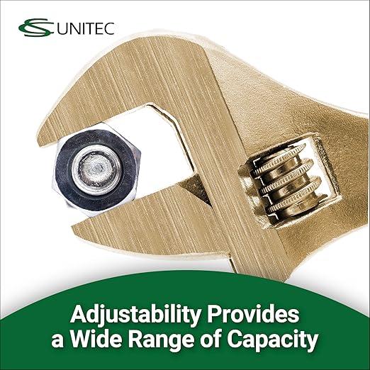 CS Unitec | Non-Sparking & Non-Magnetic Adjustable Wrench | 18in Aluminum Bronze Tool, TUV Certified & Beryllium Free