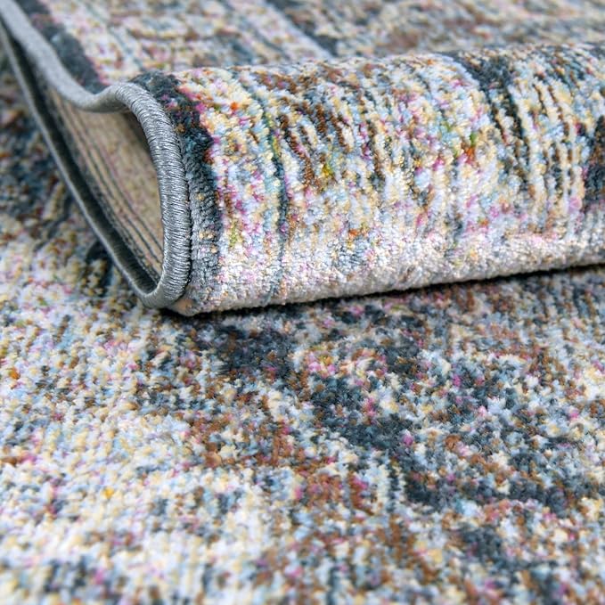 Unique Loom Baracoa Collection Area Rug - Prado (2' x 8' Runner, Gray/ Blue)
