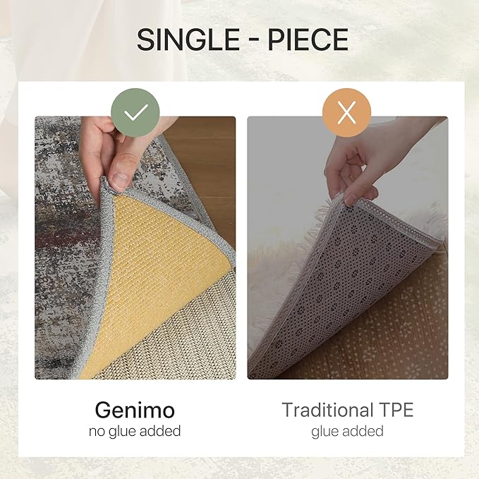 GENIMO 6x9 Area Rugs for Living Room, Modern Abstract Low Pile Rug with Non-Slip Pad, Crease-Resistant Soft Floor Carpet, Single-Piece Rugs for Bedroom, Dining Room, Office, Dark Gray Brown