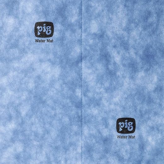 PIG Water Absorbent Mat | Reusable | 5 Pack | 15" W x 19" L | Absorbs up to 29 oz per pad | Blue and White | PM50534