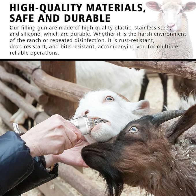 2 Pcs 100ml Large Cattle Drench Gun Big Dosage Feeding Gun Reusable Veterinary Medicine Syringe Continuous Dosing Feeding Dispenser Device for Pig Cow Sheep Goat Horse Livestock(Stylish)