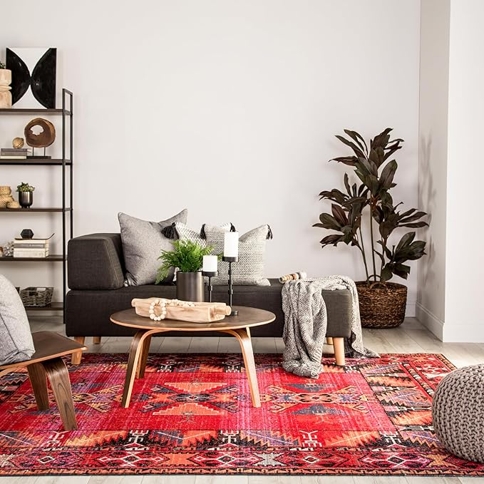 Jaipur Living Paloma POL19 Outdoor Tribal Red and Black Area Rug (2'x3')